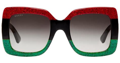 gucci sunglasses red and green sides